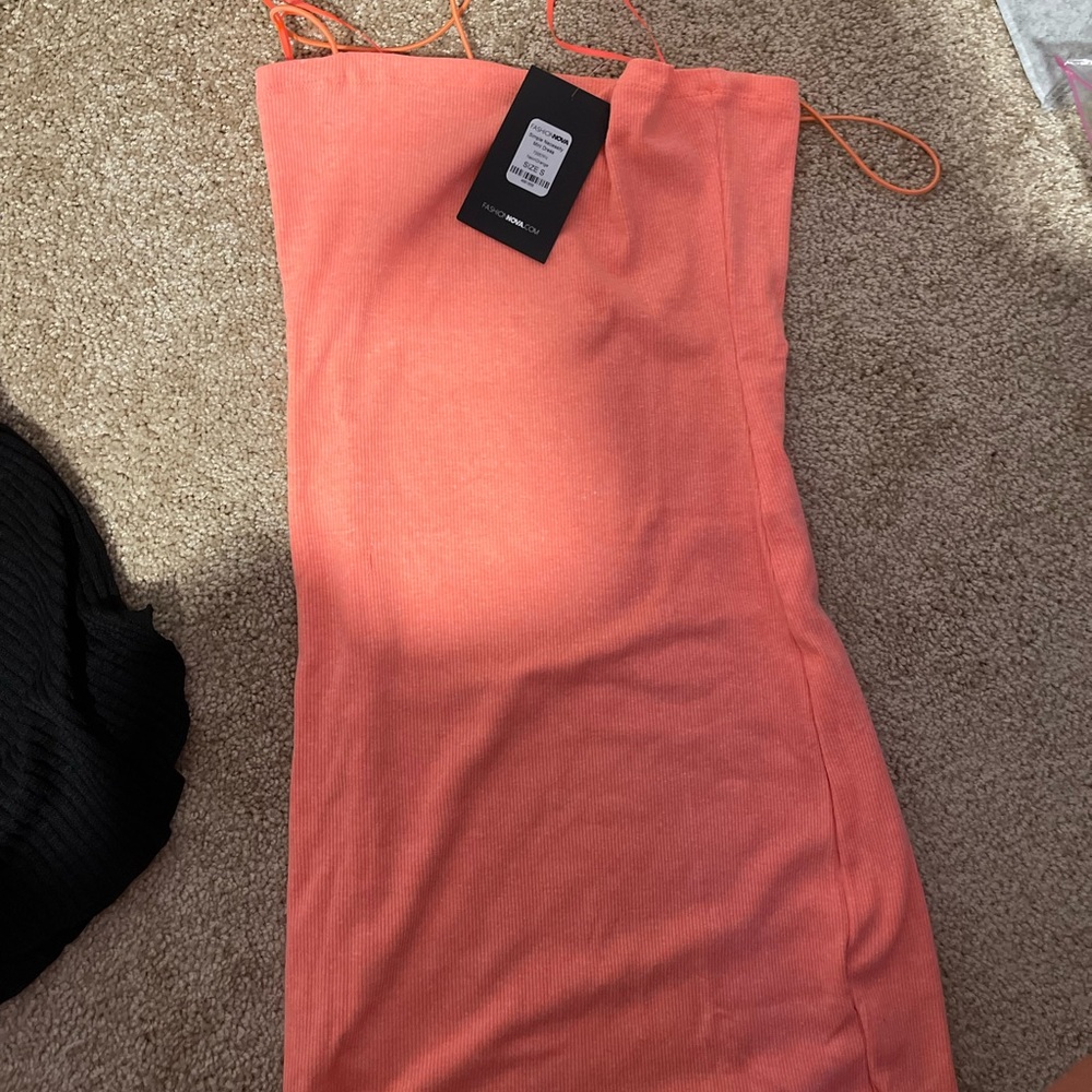 simple necessity mini dress - neon orange